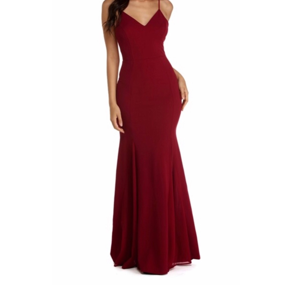 Red Margot Formal Mermaid Crepe Prom Dress Windsor